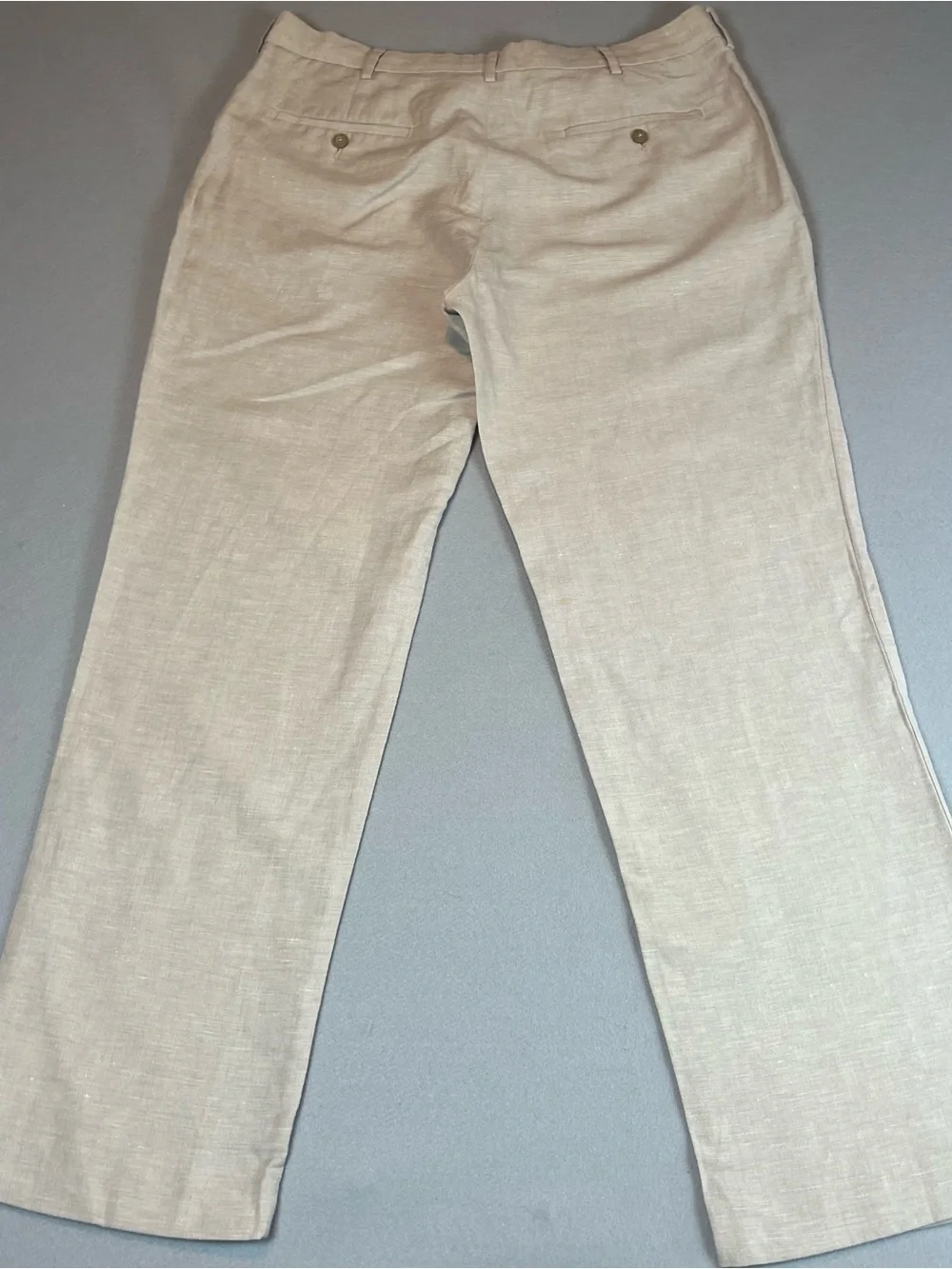 Cubavera Mens Linen Blend Pants 36x32 Beige Tan Flat Front Beach Resort Summer